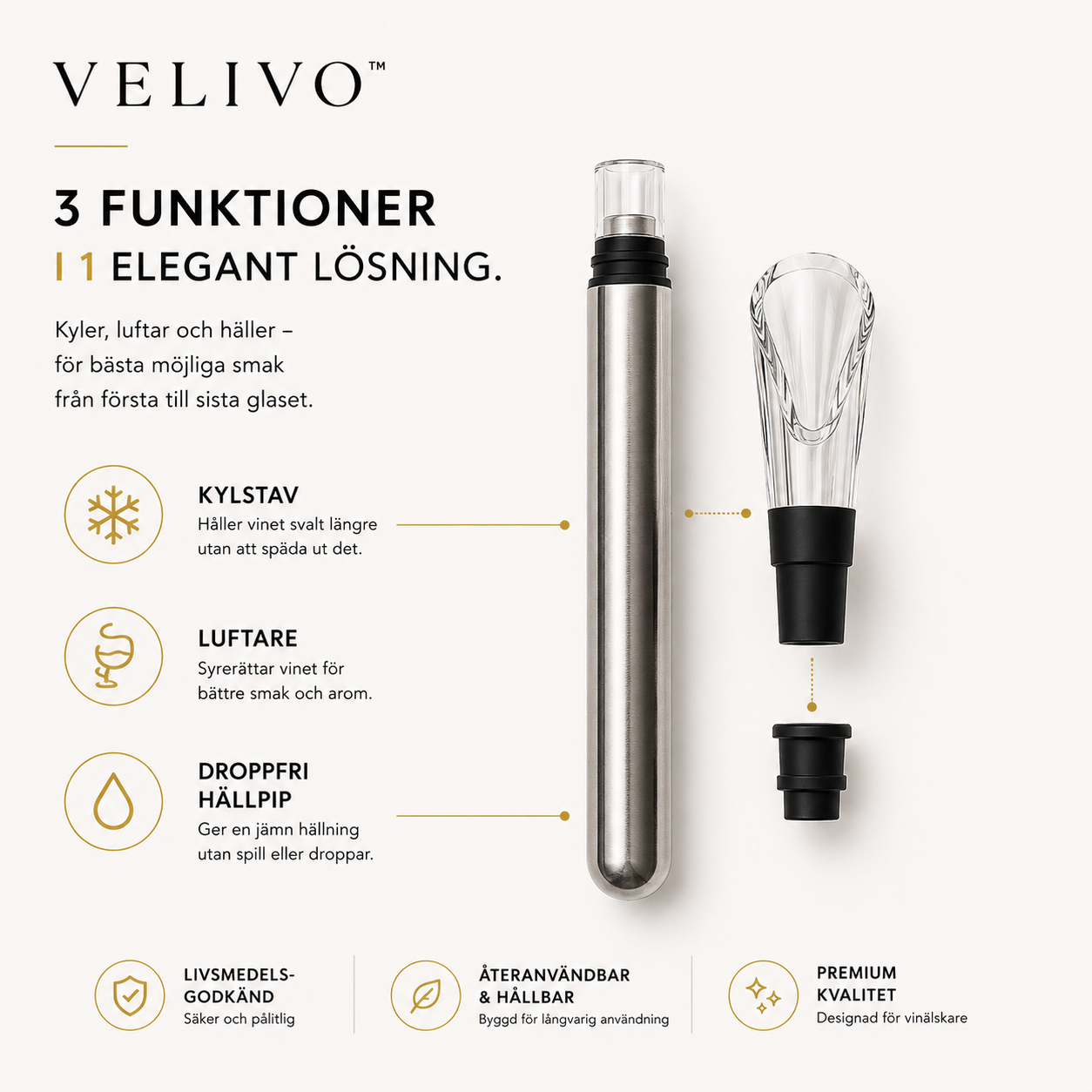 Velivo™ Vinkylare - Låt sista glaset smaka som det första.